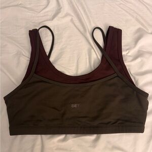 SET Active Formcloud Brown and Burgundy Sports Bra